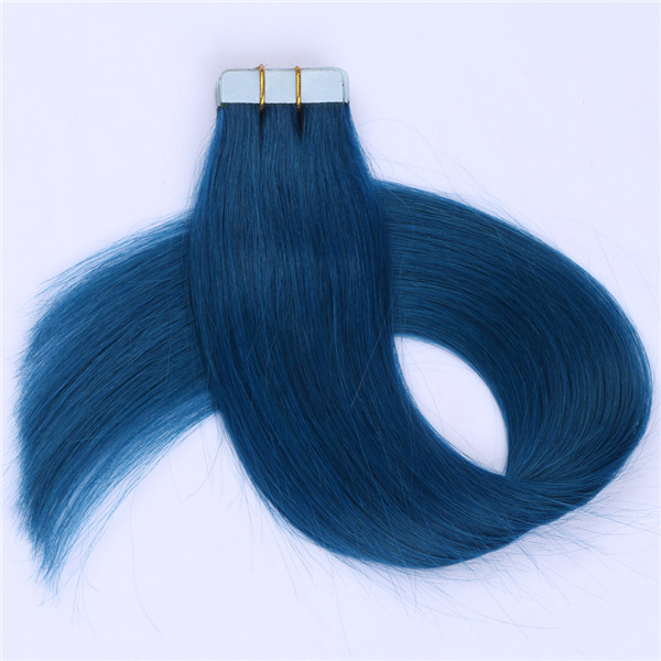 16 Inch Blue Tape In Human Hair Extensions 20pcs