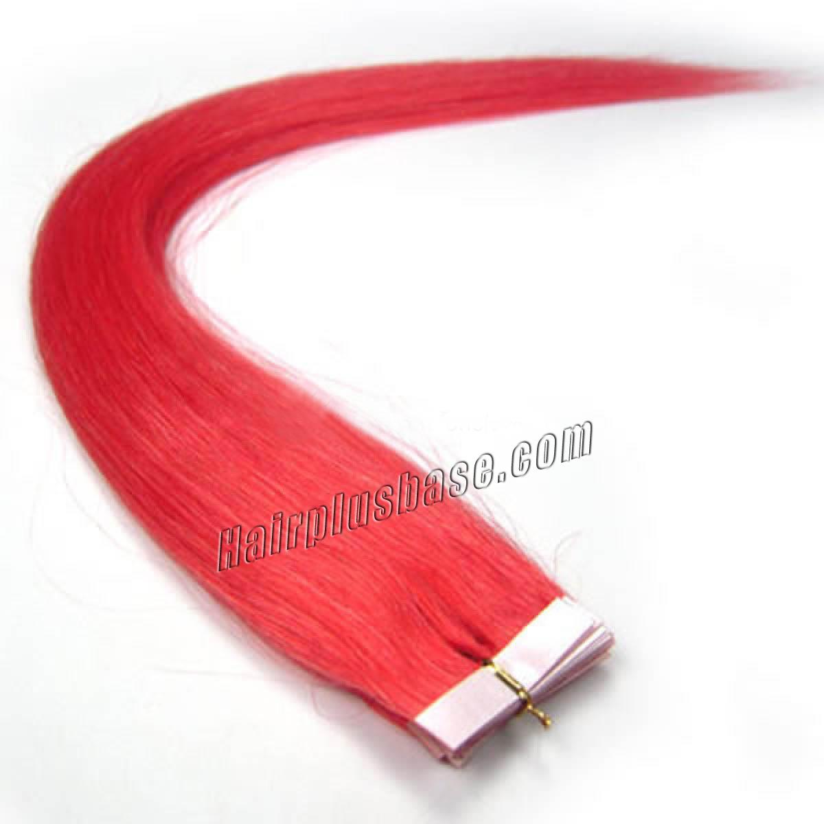 18 Inch Pink Tape In Human Hair Extensions 20pcs