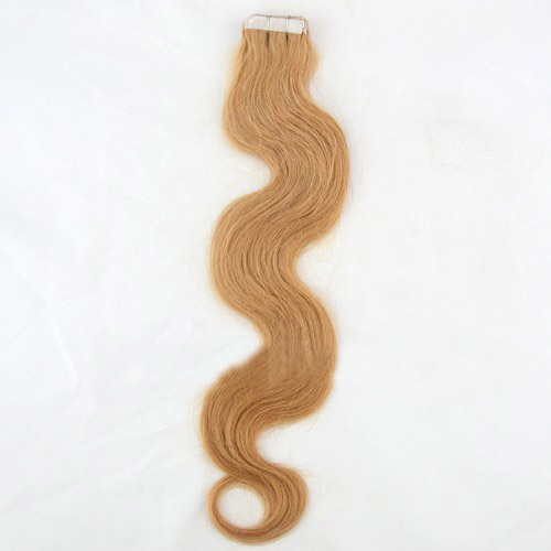 24 Inch #27 Strawberry Blonde Tape In Hair Extensions Luscious Body Wave 20 Pcs details pic 0