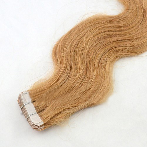 24 Inch #27 Strawberry Blonde Tape In Hair Extensions Luscious Body Wave 20 Pcs details pic 2