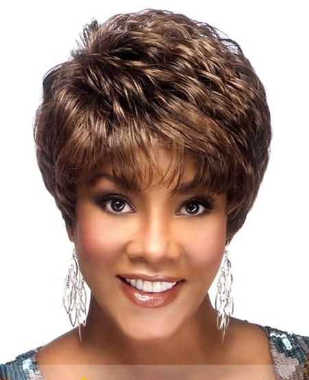 Simple Short Brown Full Lace Remy Hair Wigs for Black Women ...