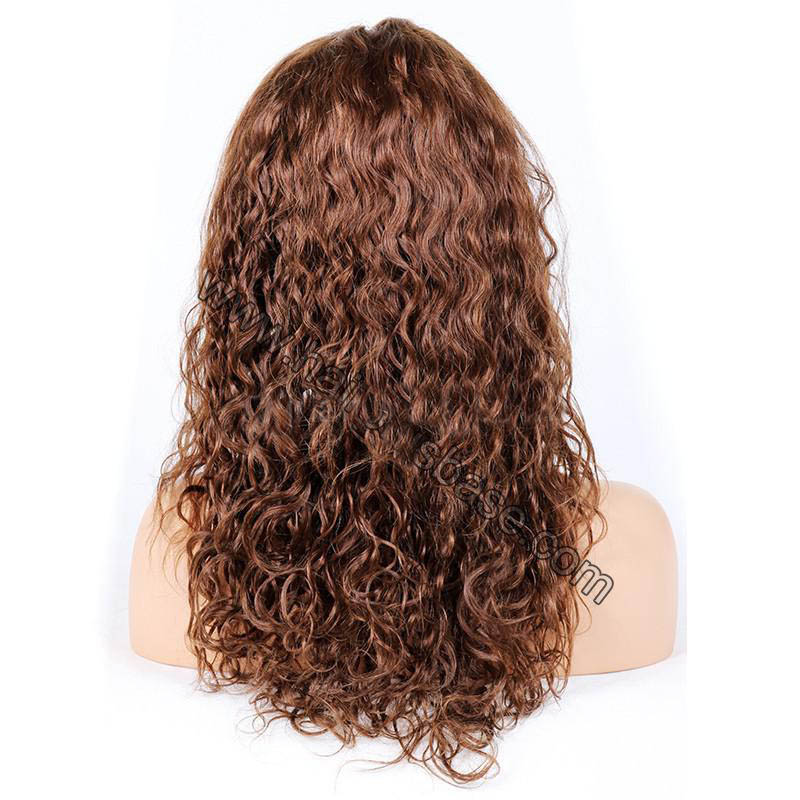 #4/30 Highlight Color Full Lace Wigs Indian Virgin Hair 25mm Curl