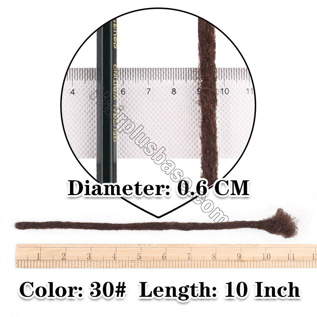 0.6cm Thickness Permanent Dread Extensions Human Hair Dreadlocks 20 Locs #30 6
