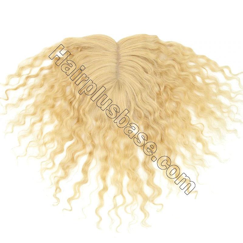 10 - 20 Inch Clip in Human Hair Toppers for Women, 5 Inch x 5 Inch Base Crown Topper Middle Part 3