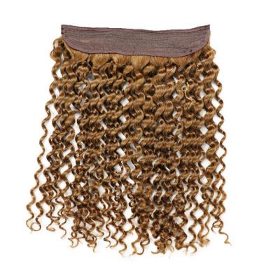 10 - 24 Inch Halo Human Hair Extensions Kinky Curly