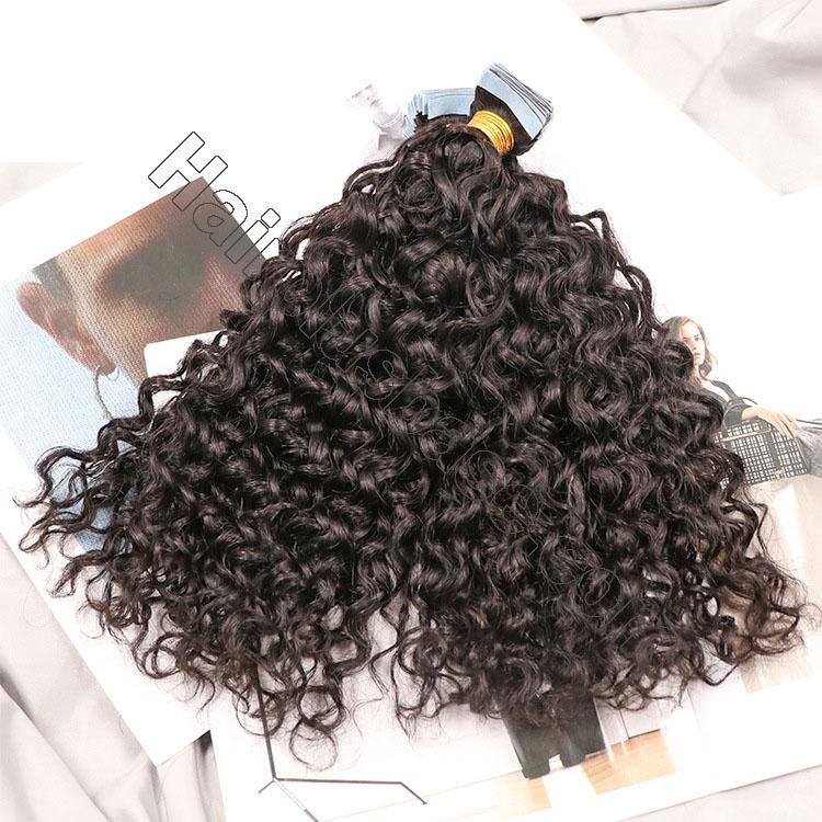 10 - 30 Inch Tape In Human Hair Extensions Curly 20 Pcs 2
