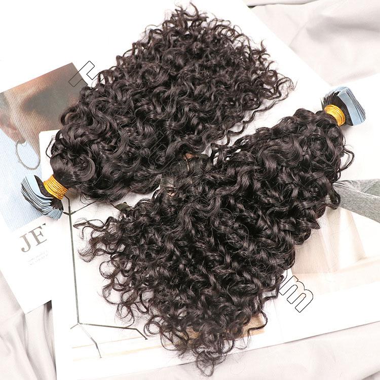 10 - 30 Inch Tape In Human Hair Extensions Curly 20 Pcs 3
