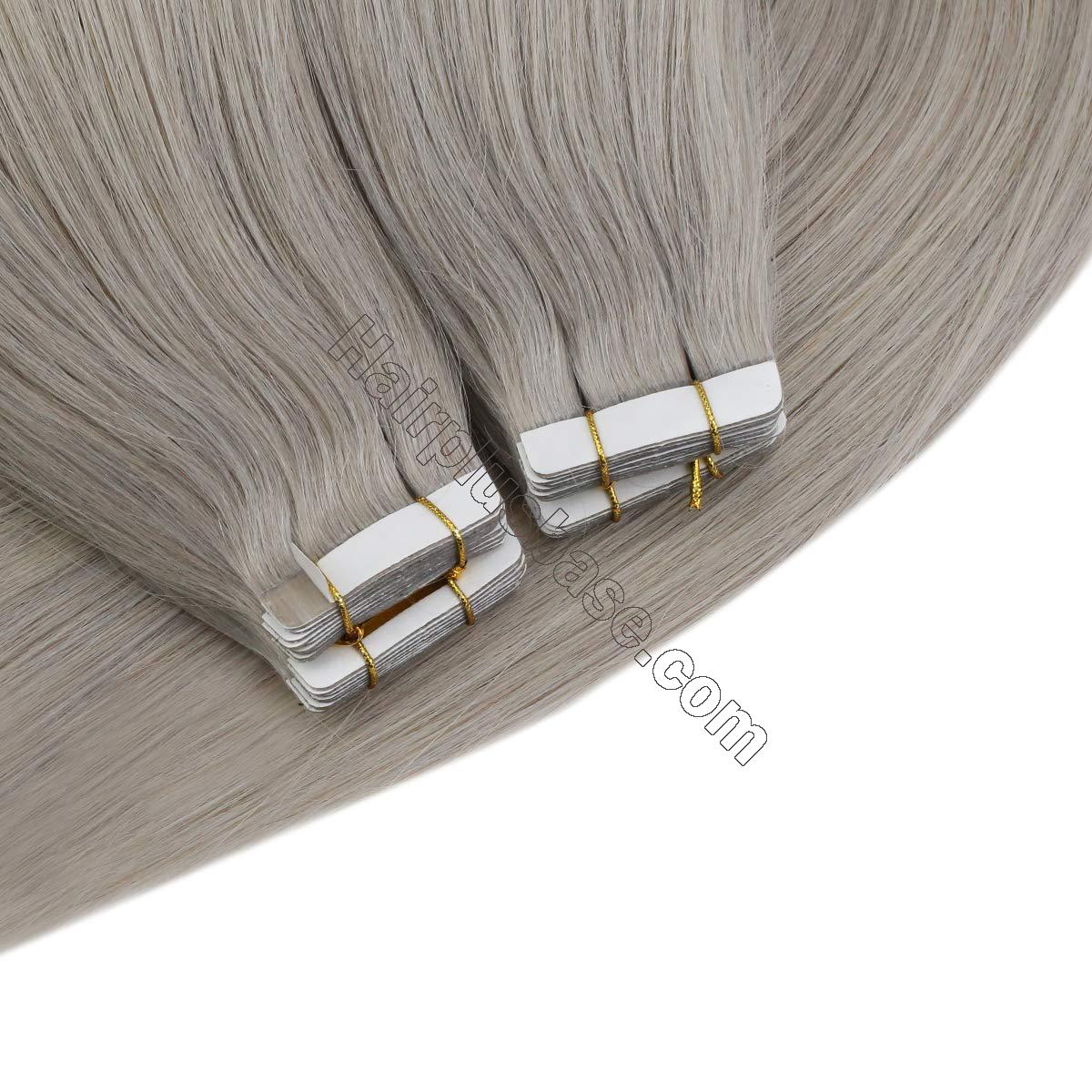 10 - 30 Inch Tape In Remy Human Hair Extensions Grey 20 Pcs 5