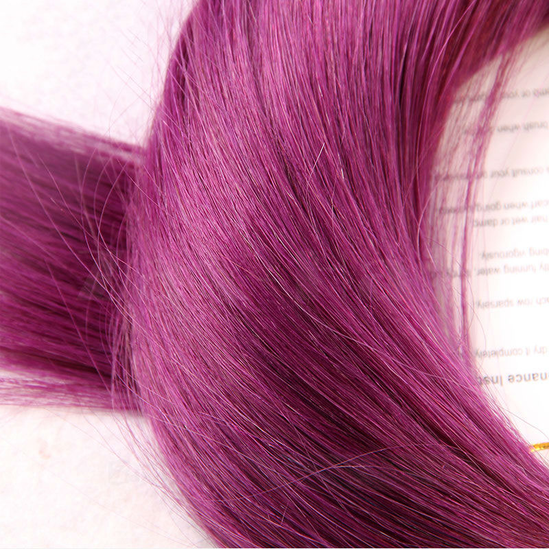 10 - 30 Inch Tape In Remy Human Hair Extensions Purple Straight 20 Pcs 3