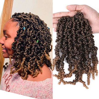 10 Inch Pre-twisted Spring Twist Hair Crochet Braids 15 Strands/Pack Messy Fluffy Spring Twist Crochet Hair Extensions
