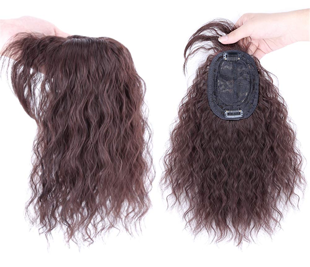 Curly Crown Topper Hairpieces Synthetic Wiglet Hair Topper with Bangs