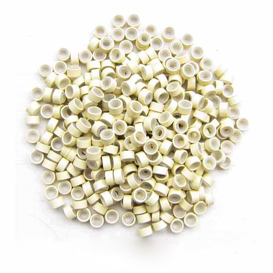 500pcs Blonde Aluminium Silicone Beads for Hair Extensions