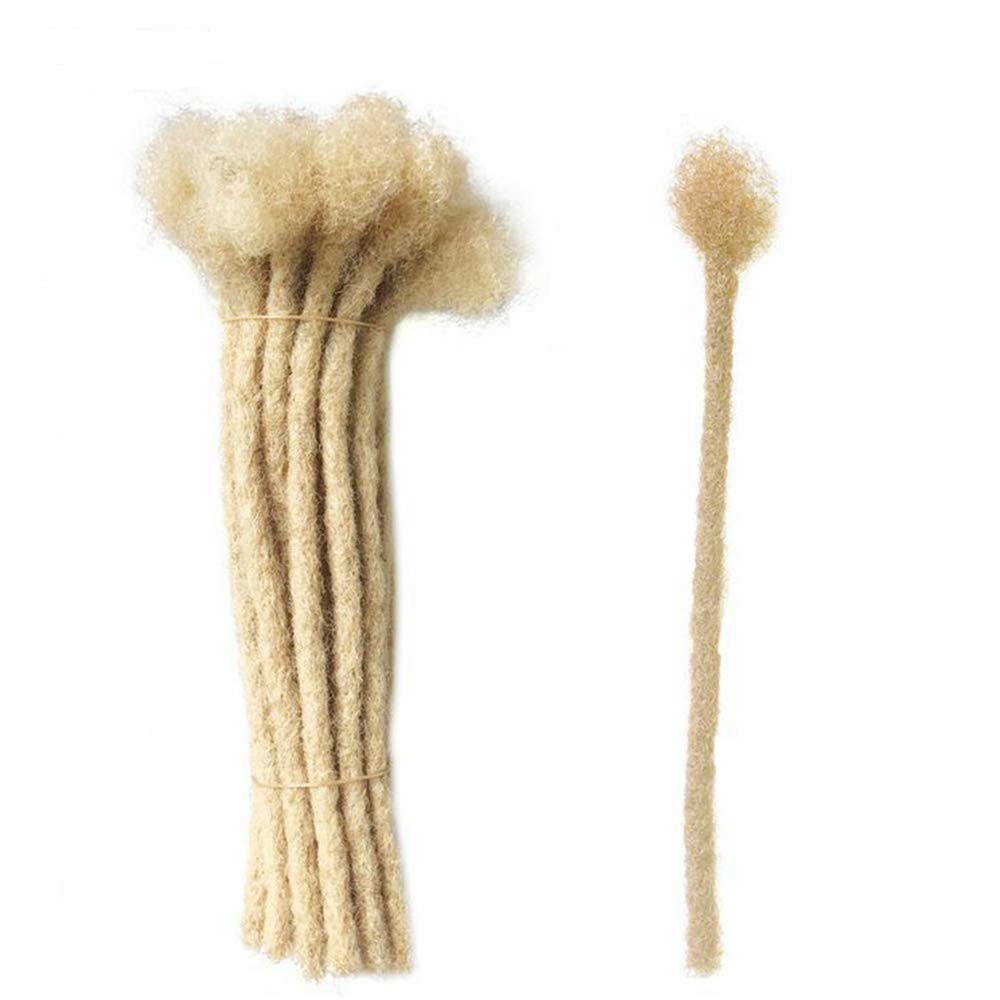10pc Short Handmade Dreadlocks 100% Human Hair Crochet Locs Extension 8mm Blonde 2