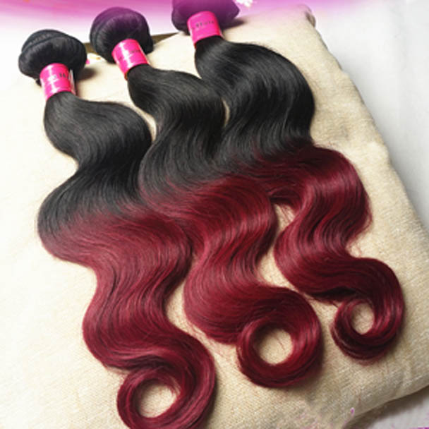 12 34 Ombre Brazilian Remy Hair Wefts Body Wave Two Tone As
