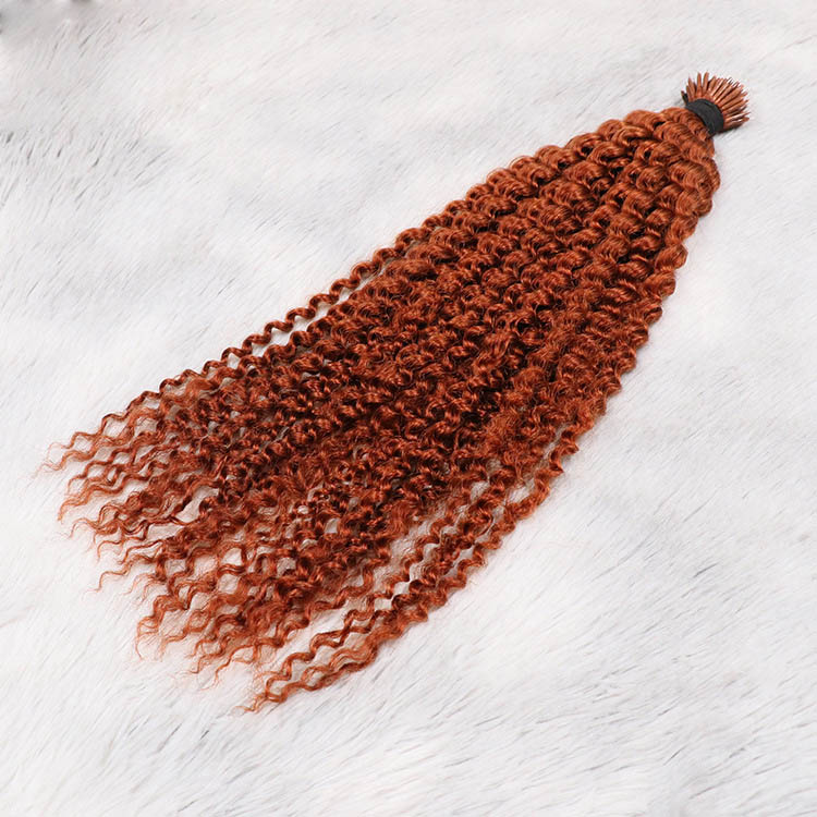 14 - 30 Inch Nano Ring Hair Extensions Human Hair Kinky Curly #33 100S 7