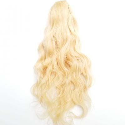 14 - 32 Inch Body Wave Claw Ponytail Extension Human Hair #613 Bleach Blonde