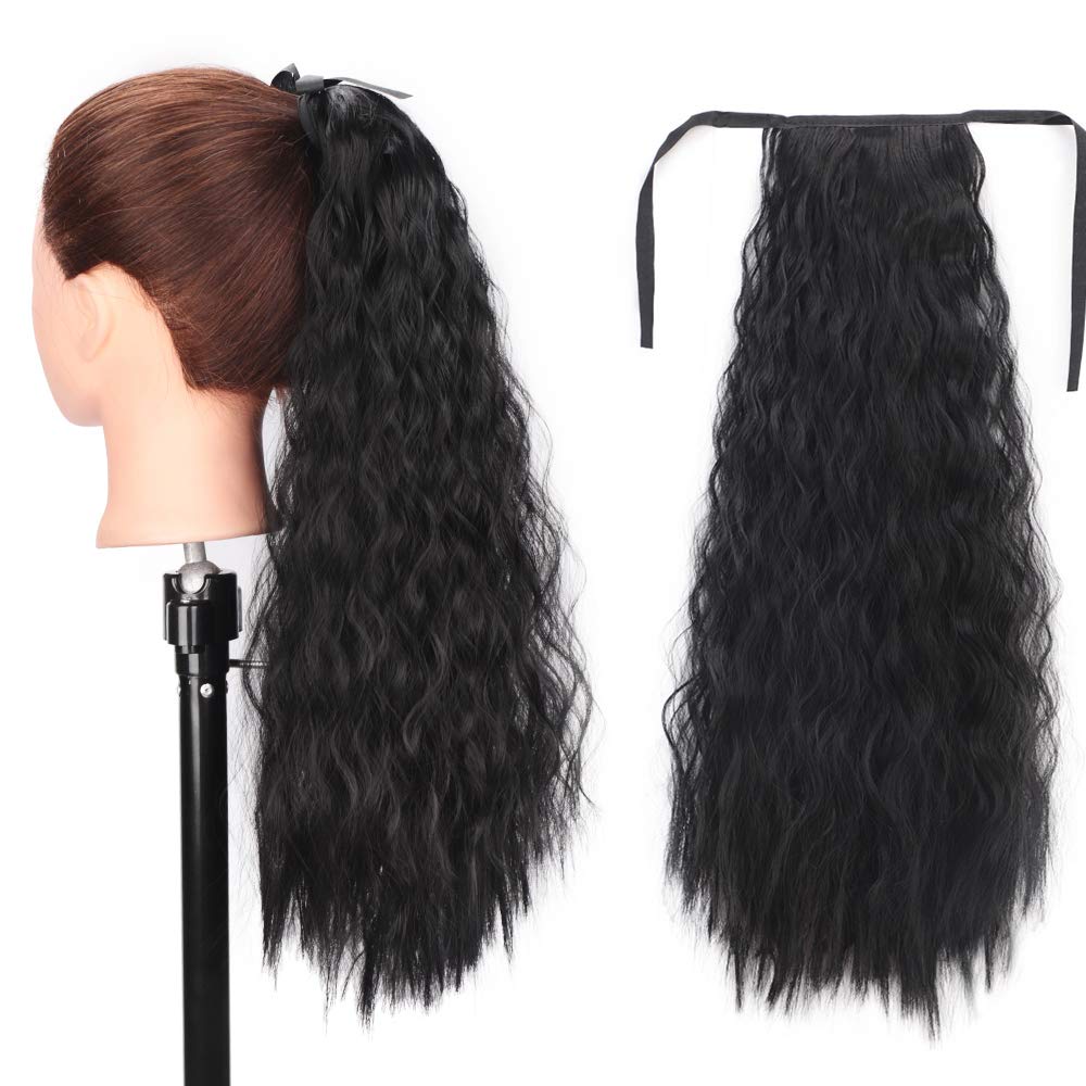 14 - 32 Inch Curly Human Hair Ponytail Lace/Ribbon Ponytail Extensions ...