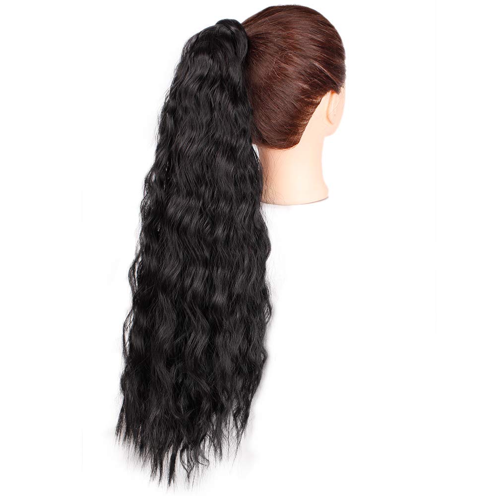 14 - 32 Inch Curly Human Hair Ponytail Wrap Around Ponytail Extensions ...