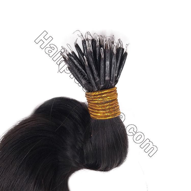 14 - 32 Inch Nano Ring Hair Extensions 100% Human Hair Spiral #1B Natural Black 100S 4