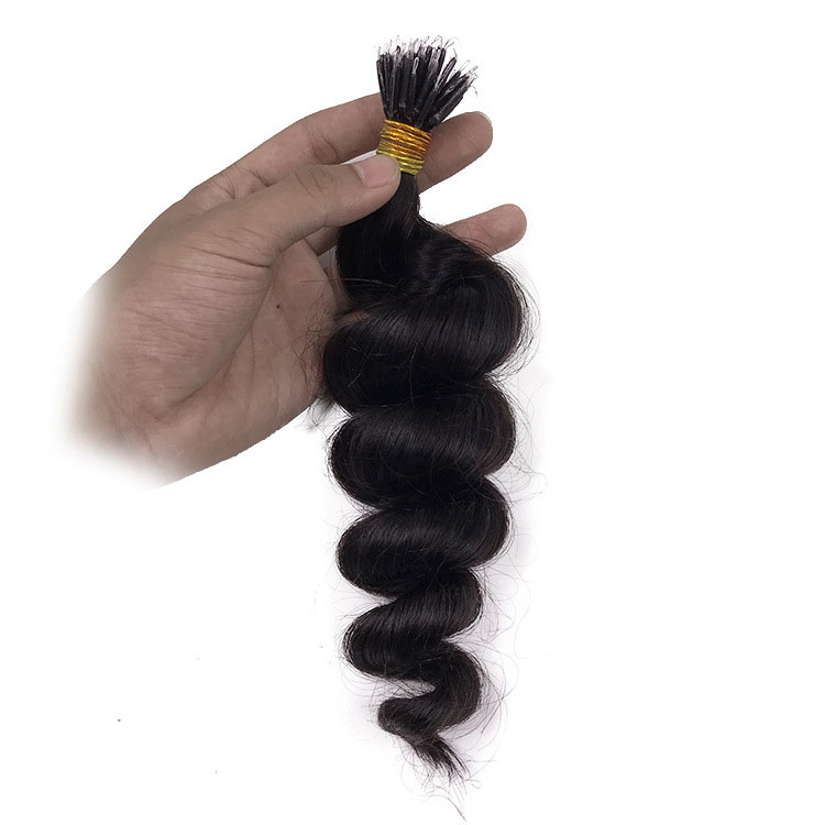 14 - 32 Inch Nano Ring Hair Extensions 100% Human Hair Spiral #1B Natural Black 100S 8