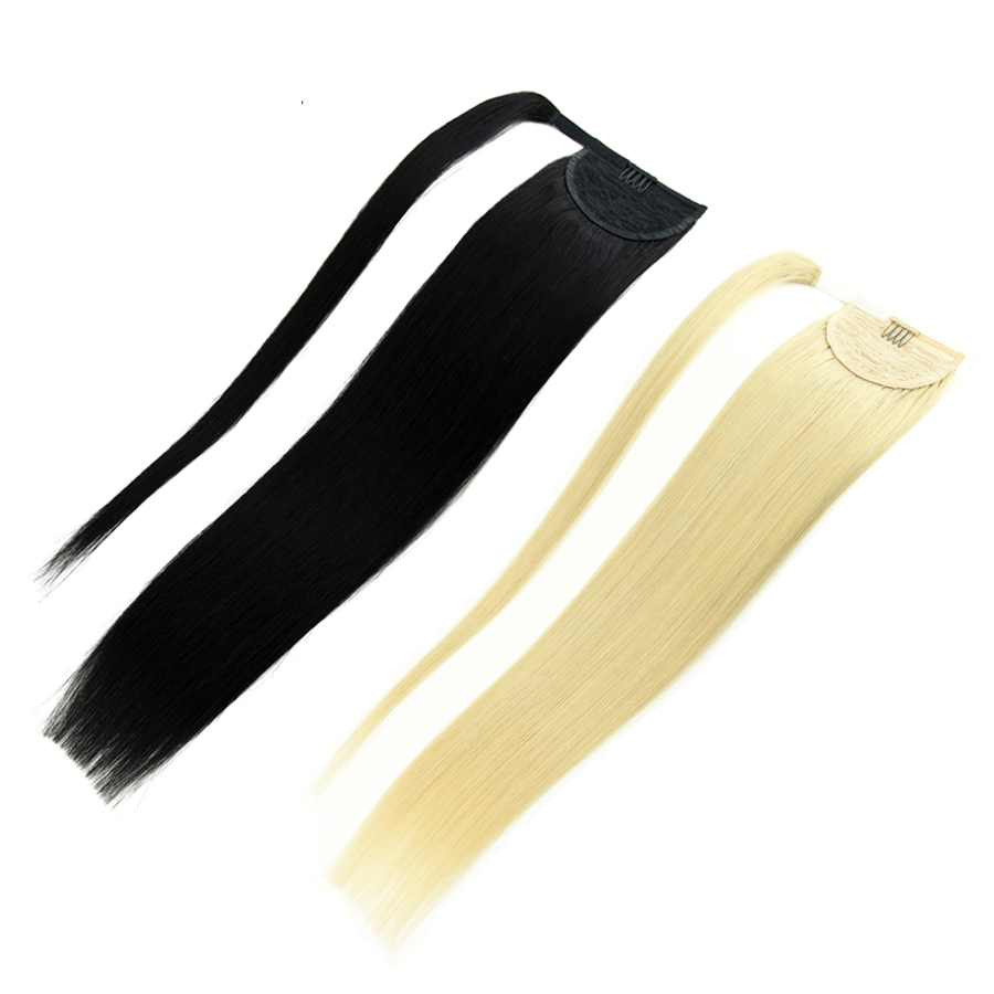 14-32 Inch Wrap Around Clip In Human Hair Ponytail Extensions 2