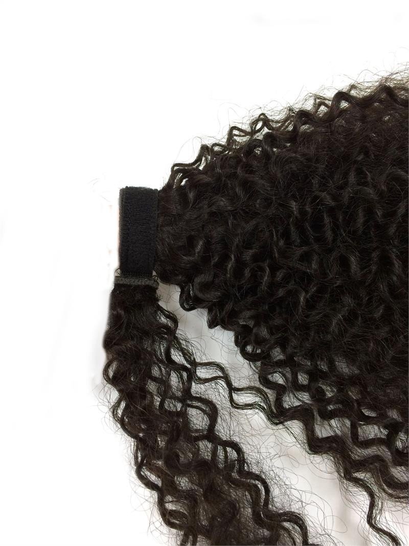 14-32 Inch Wrap Around Clip In Human Hair Ponytail Extensions 3