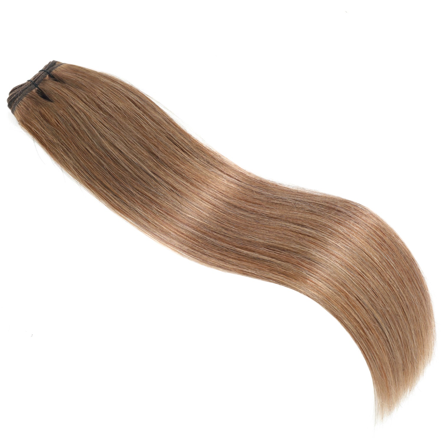 14 Inch #12 Golden Brown Straight Brazilian Virgin Hair Wefts