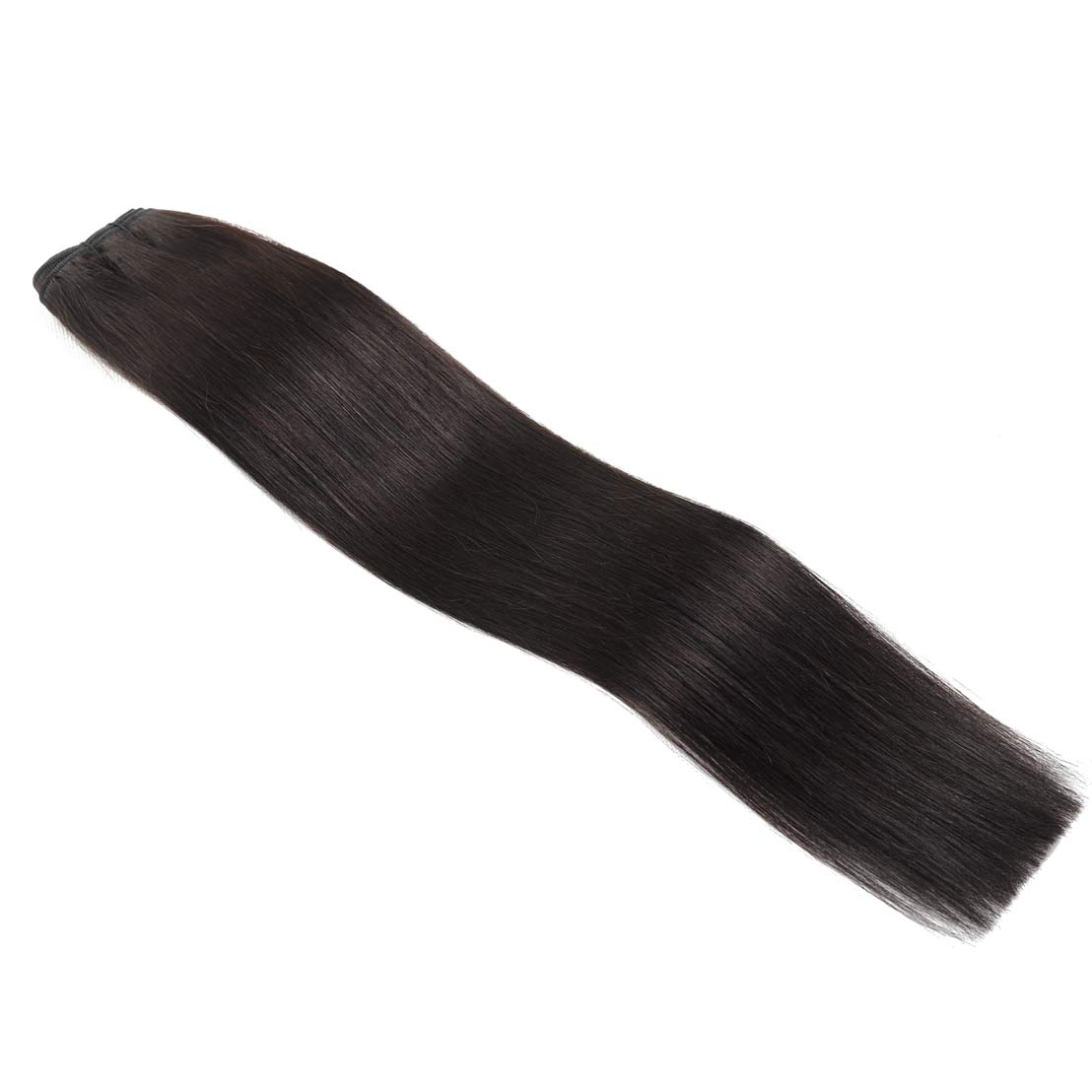 14 Inch 1b Natural Black Straight Virgin Hair Wefts