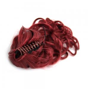 14 Inch Claw Clip Human Hair Ponytail Stylish Curly Red