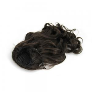 14 Inch Drawstring Human Hair Ponytail Casual Curly #2 Dark Brown
