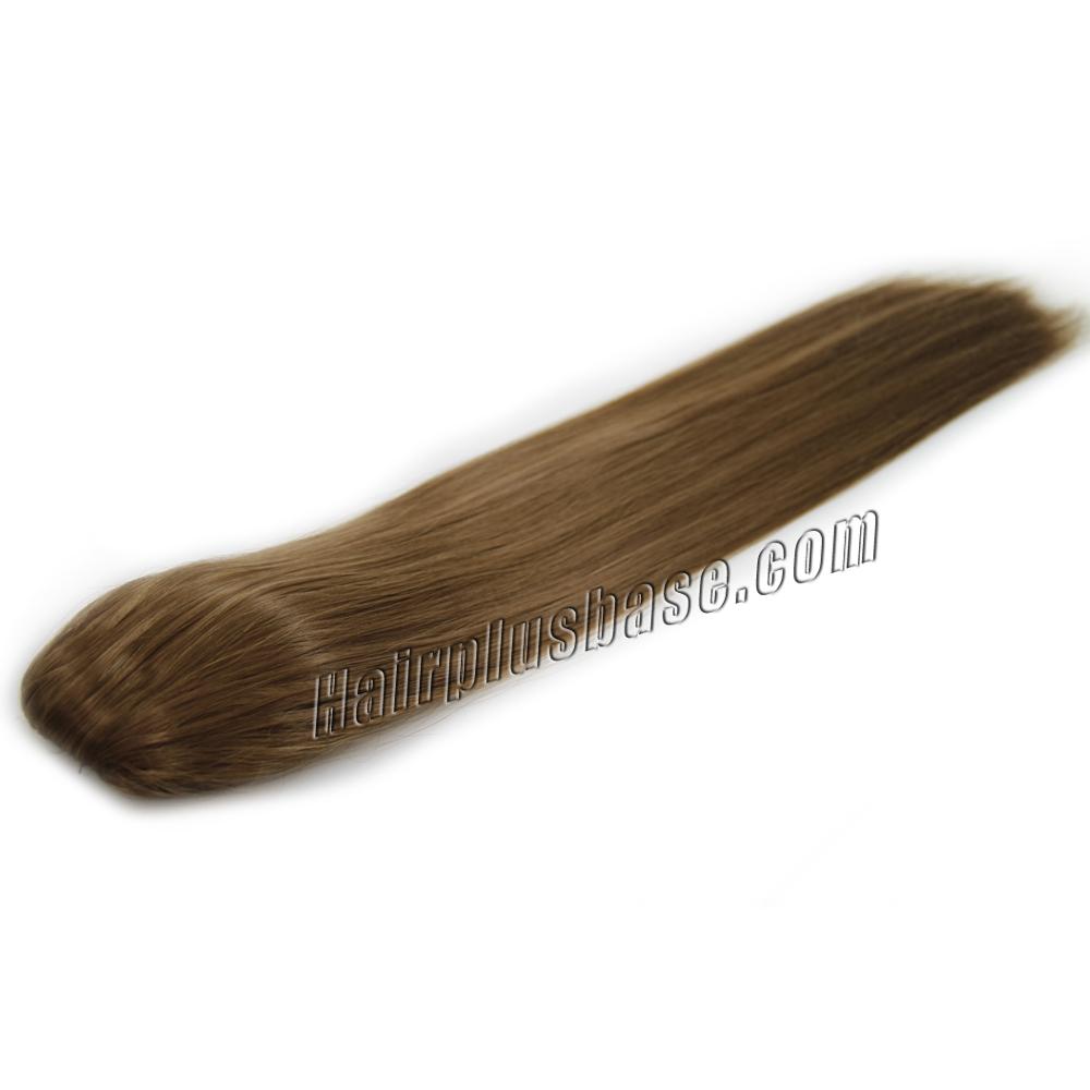 14 Inch Drawstring Human Hair Ponytail Silky Straight #8 Ash Brown no 3
