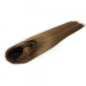 14 Inch Drawstring Human Hair Ponytail Silky Straight #8 Ash Brown