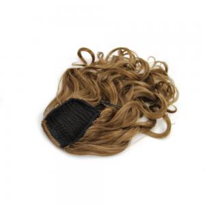 14 Inch Favourable Drawstring Human Hair Ponytail Curly #8 Ash Brown
