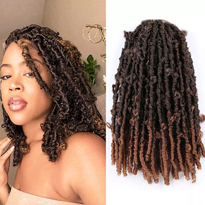 14-24 Inch Short Butterfly Locs Crochet Hair Distressed Faux Locs