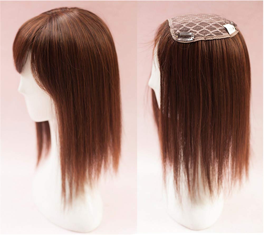 14" Crown Topper Hairpieces with Side Bangs for Women, Synthetic Top