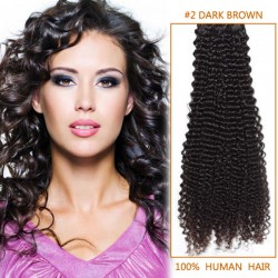 16 Inch #2 Dark Brown Curl Virgin Hair Wefts