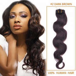 16 Inch #2 Dark Brown Body Wave Virgin Hair Wefts