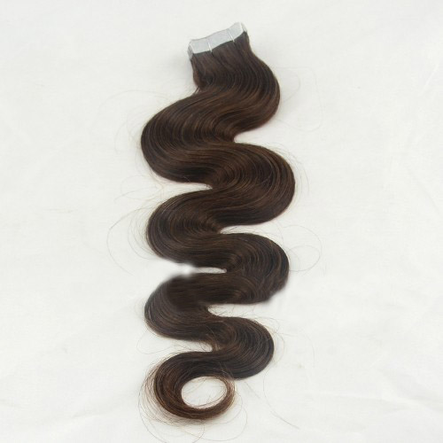 16 Inch #4 Medium Brown Light Tape In Hair Extensions Body Wave 20 Pcs details pic 0