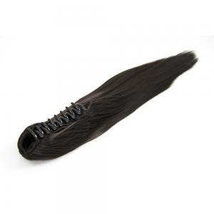 16 Inch Claw Clip Human Hair Ponytail Popular Straight #2 Dark Brown