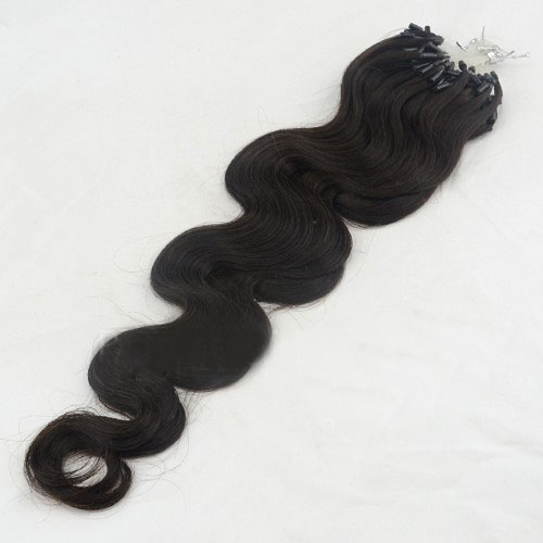 16 Inch Sophisticated #1B Natural Black Body Wave Micro Loop Hair Extensions 100 Strands details pic 1