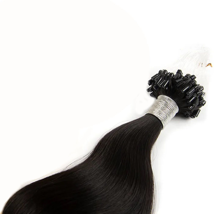 18 Inch Admiring #1 Jet Black Body Wave Micro Loop Hair Extensions 100 Strands details pic 0