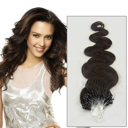 18 Inch Fine #2 Dark Brown Body Wave Micro Loop Hair ...