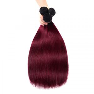 1B/Burgundy Straight Hair Weave Ombre Human Hair Color 3 Bundles
