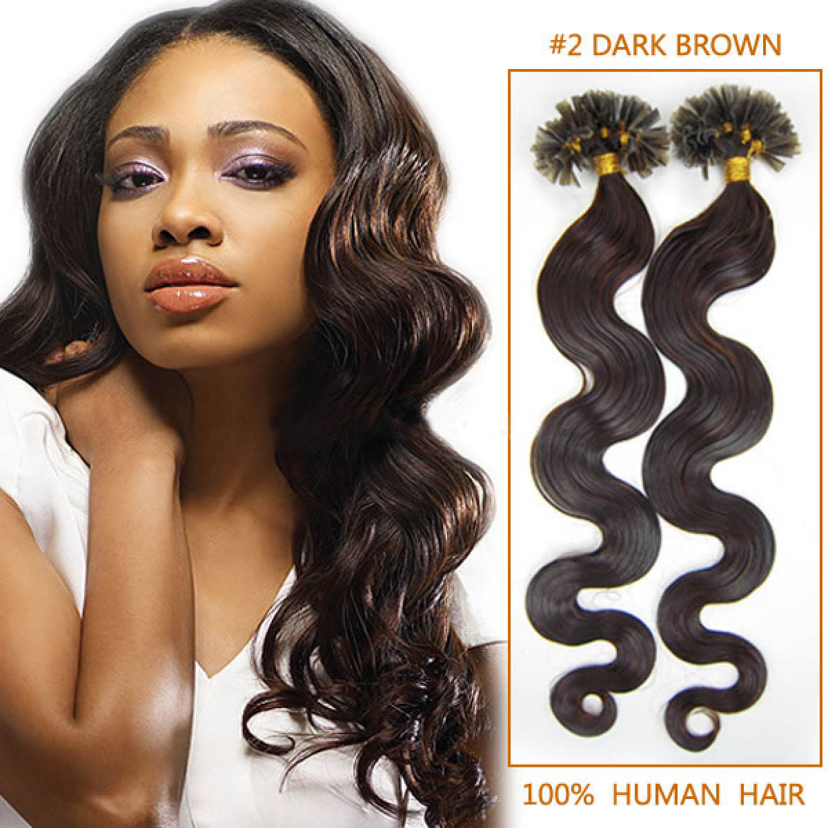 22 Inch 100s Brilliant Body Wavy Nail U Tip Human Hair Extensions