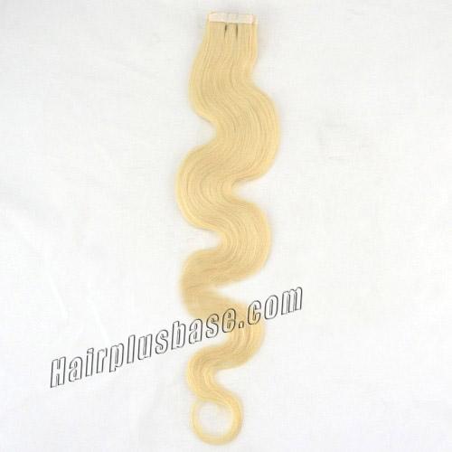 22 Inch #613 Bleach Blonde Tape In Hair Extensions Sleeky Body Wave 20 Pcs no 1