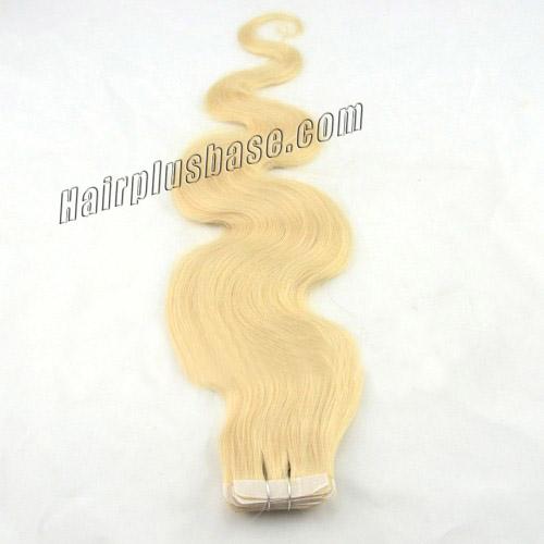 22 Inch #613 Bleach Blonde Tape In Hair Extensions Sleeky Body Wave 20 Pcs no 4