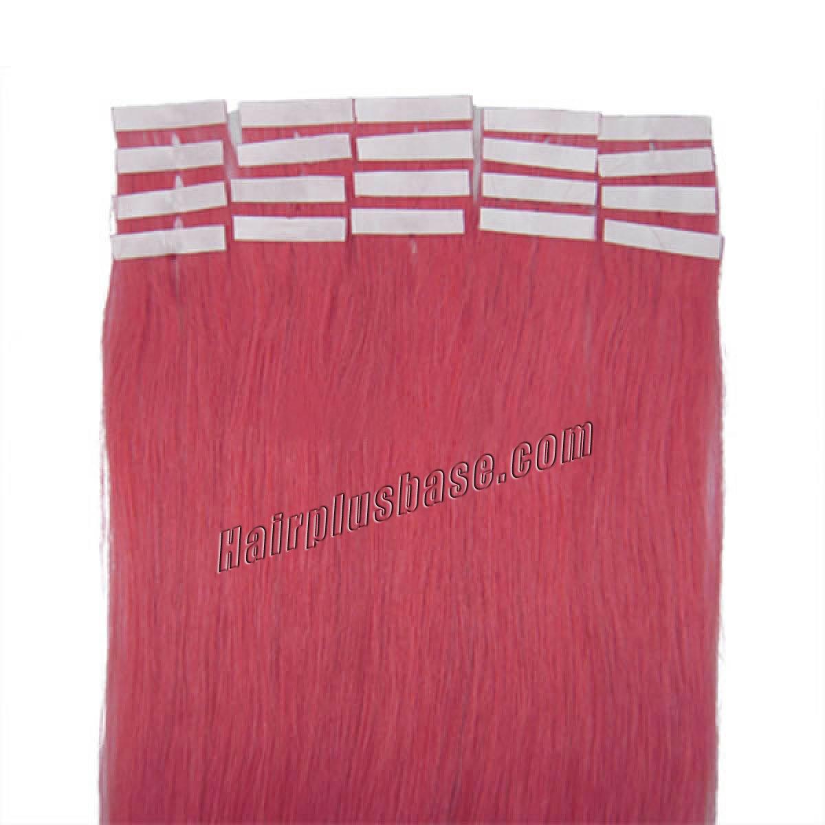22 Inch Pink Tape In Human Hair Extensions 20pcs no 2