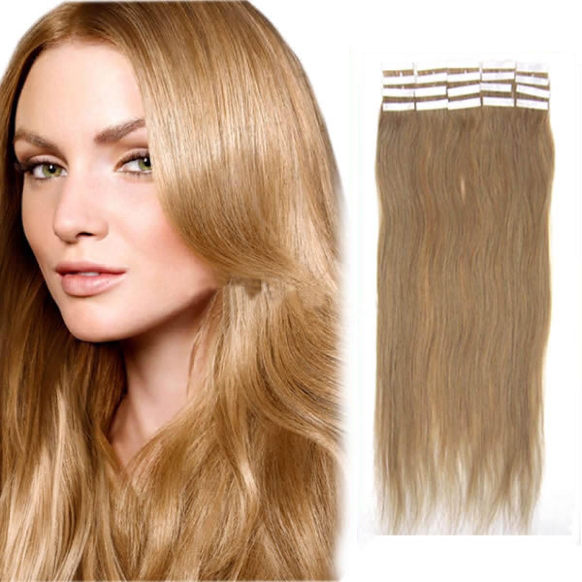 24 Inch 16 Golden Blonde Tape In Human Hair Extensions 20pcs