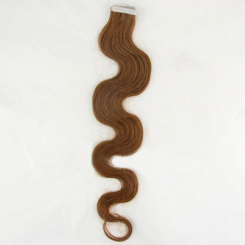 24 Inch #8 Ash Brown Popular Tape In Hair Extensions Body Wave 20 Pcs details pic 0