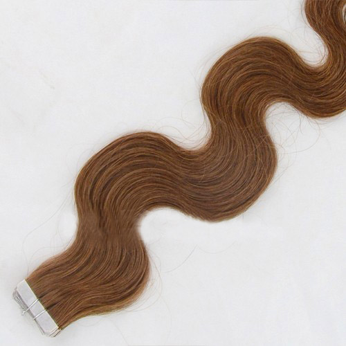24 Inch #8 Ash Brown Popular Tape In Hair Extensions Body Wave 20 Pcs details pic 2